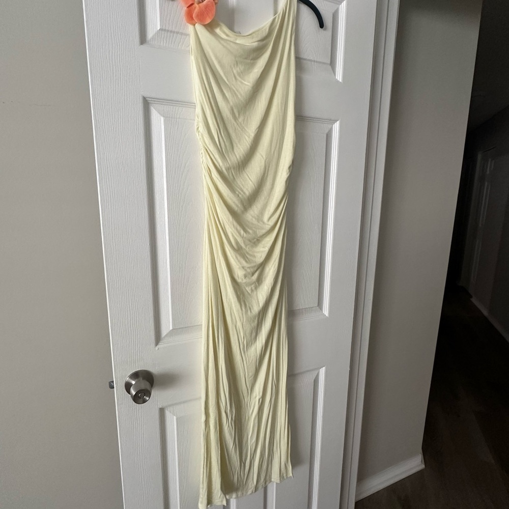 Chic Cream One Shoulder Dress